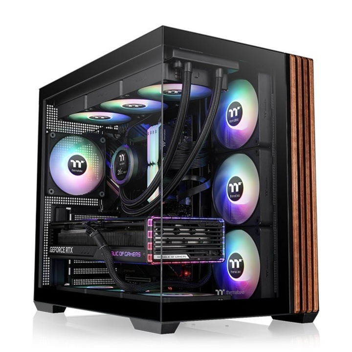 Carcasa, Thermaltake, View 380 WS, Middle Tower, iluminare ARGB, Negru