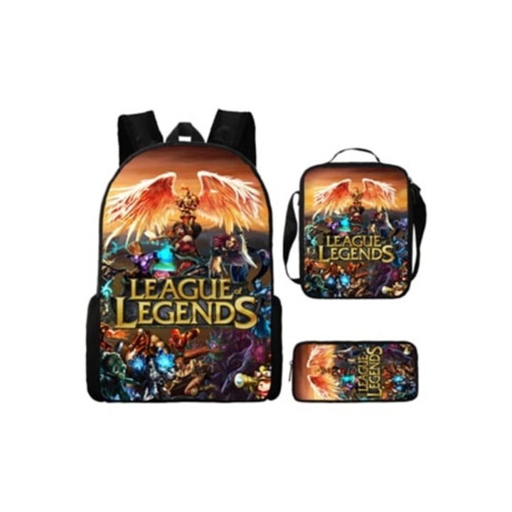 Ghiozdan scolar set de trei piese, multicolor, pentru studenti