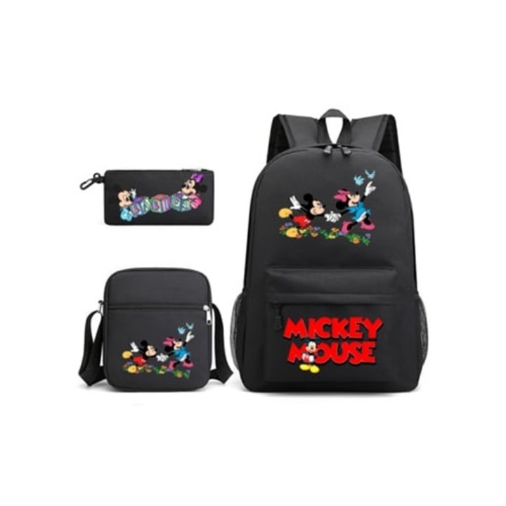 Ghiozdan pentru studenti KOHREE set de trei piese Mickey Mouse