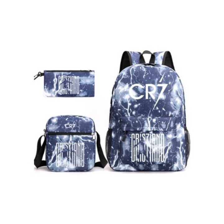 Ghiozdan scolar KOHREE set de 3 piese, Cr7, multicolor