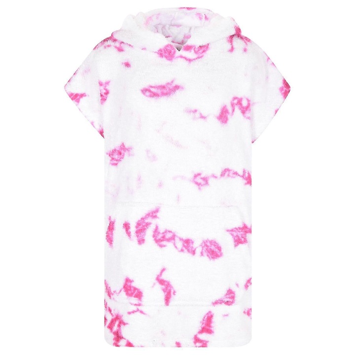 Halat de baie cu gluga pentru copii, 100% bumbac, roz, 10-13 ani, set prosoape