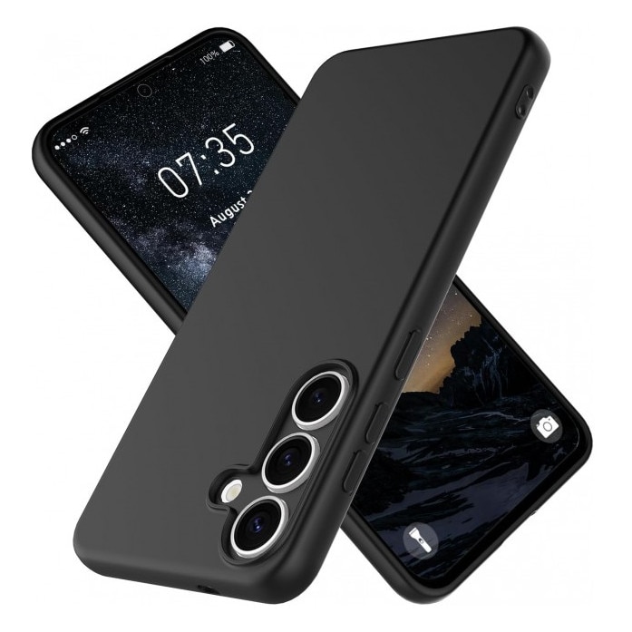 Husa Upzz® Ultra Slim Pentru Samsung Galaxy S25 FE, Silicon Soft Slim, Protectie La Camera, Negru