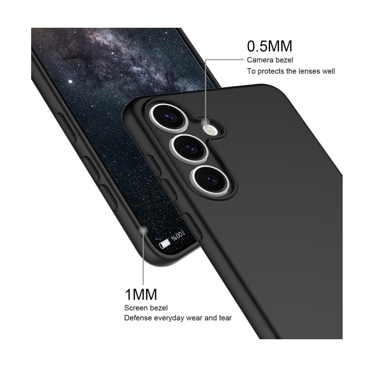 Husa Upzz® Ultra Slim Pentru Samsung Galaxy S25 FE, Silicon Soft Slim, Protectie La Camera, Negru