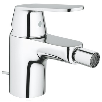 Baterie bideu Grohe Cosmopolitan, 1/2'', monocomanda, marimea S, limitator debit, cartus ceramic, set evacuare cu tija, crom Baterie bideu Grohe Cosmopolitan, 1/2'', monocomanda, marimea S, limitator debit, cartus ceramic, set evacuare cu tija, crom