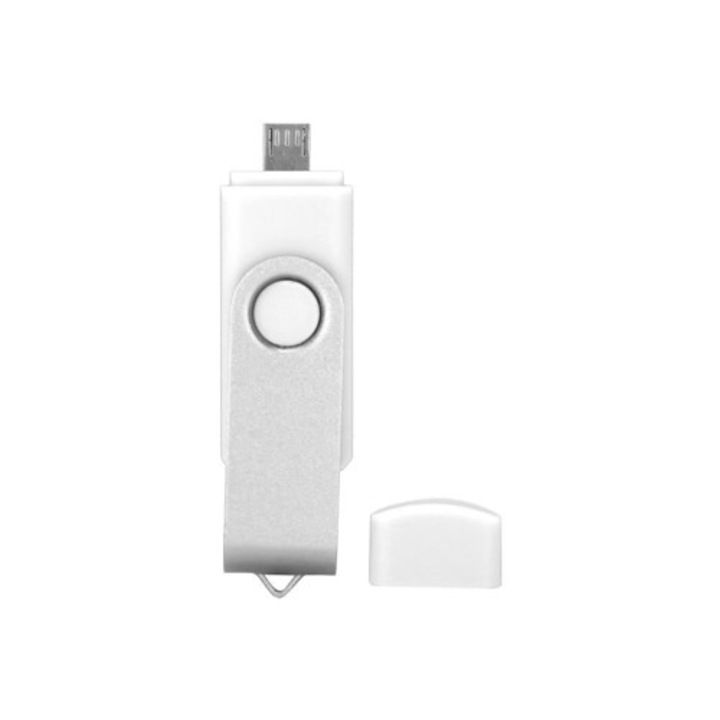 USB 2 az 1-ben memória, 8GB, fehér