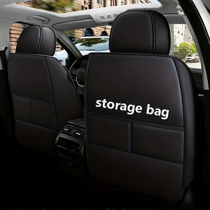 Huse auto, set 5 locuri, impermeabile, piele PU, albastru