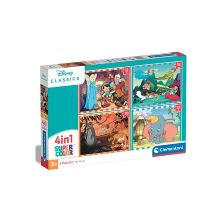 Пъзел 4 в 1 Disney Classics, 12162024 части, многоцветен