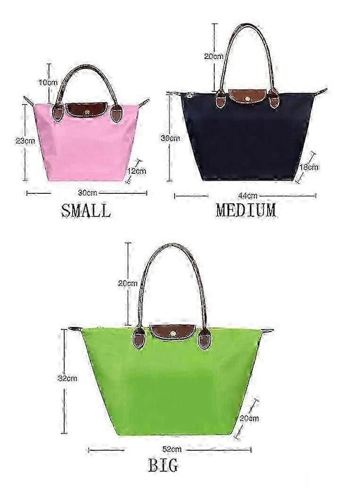 Geanta de umar pentru femei, Oxford, rosie, impermeabila, pliabila, 44x30x18cm