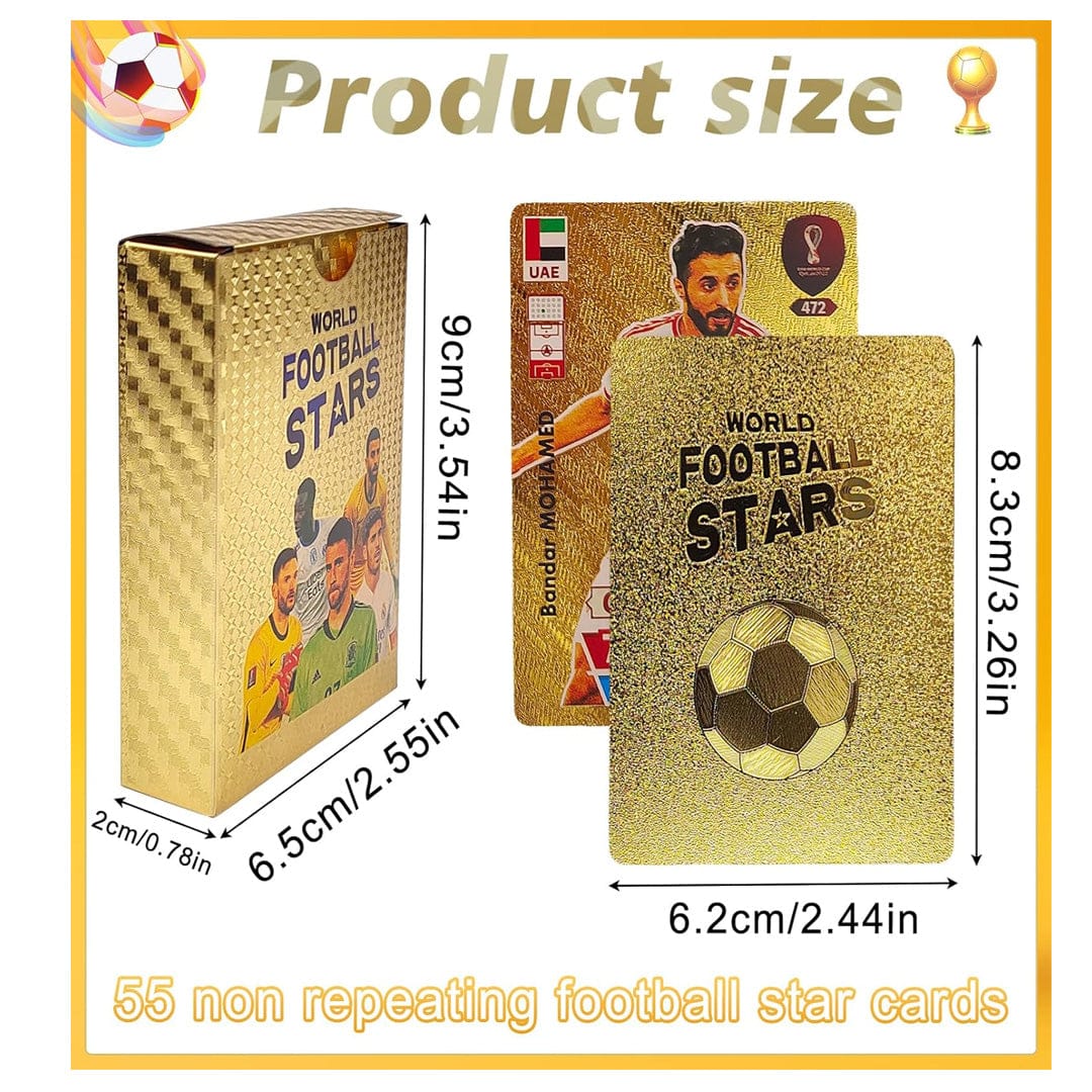 Set 55 Cartonase Fotbal, Aymax®, World Football Stars Golden