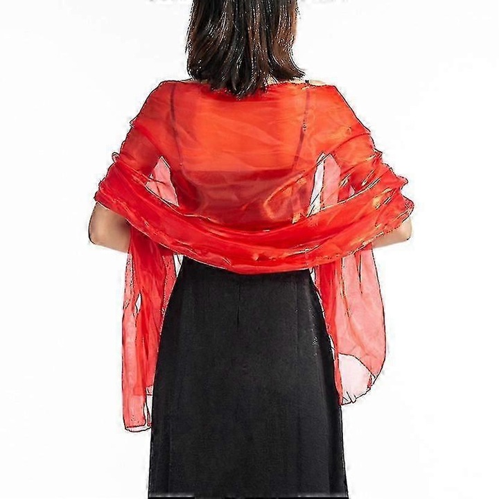 Sal de seara pentru femei, rosu, 170x70cm, set de 1 buc.