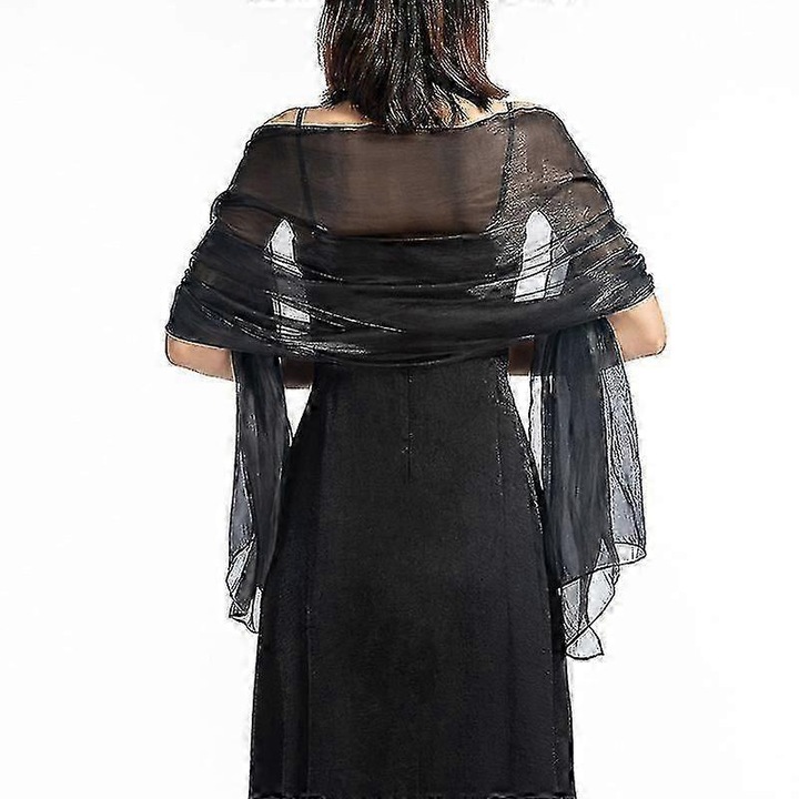Sal de seara pentru femei, negru, 170x70cm, set 1 bucata