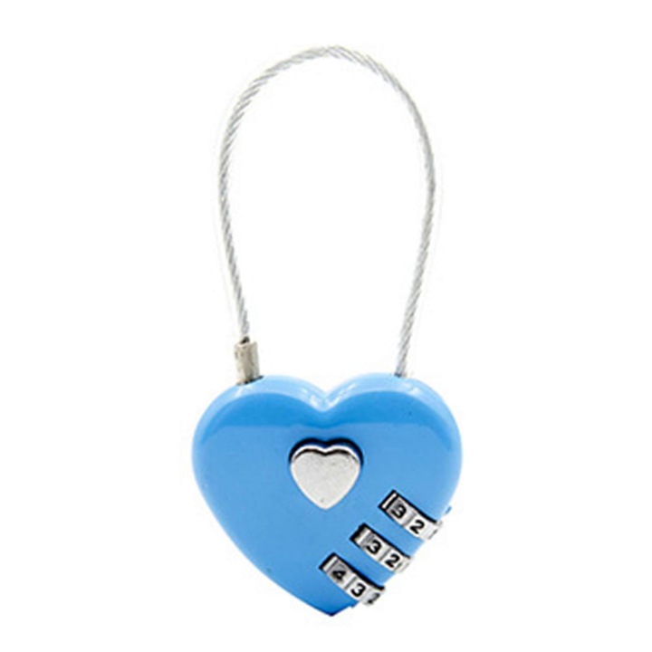 Lacat combinat, zinc alloy, 7.8x4x1.7cm, resetabil, structura precisa, multicolor