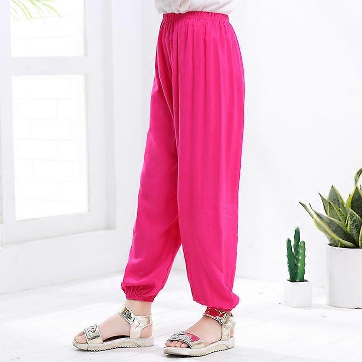 Széles szárú nadrág gyerekeknek, pamut, alkalmi, fukszia