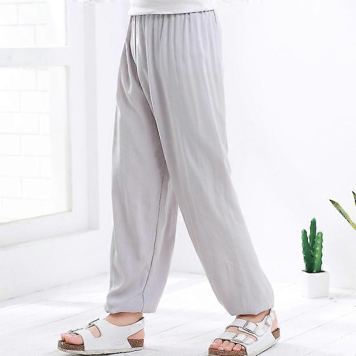 Széles szárú nadrág gyerekeknek, pamut, alkalmi, szürke