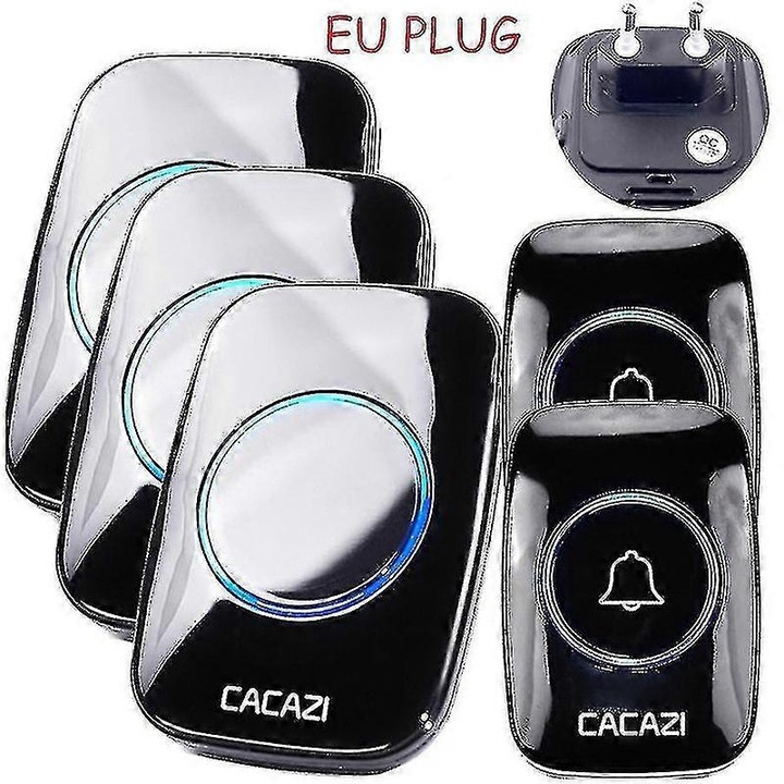 Sonerie electrica A10, 300m, 60 tonuri, neagra, dimensiuni 75x51x20mm, 95x65x24mm