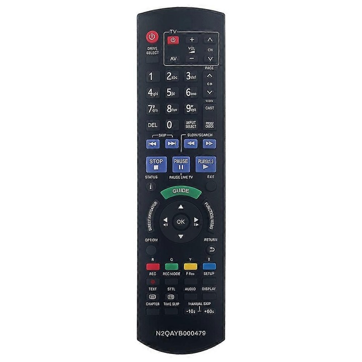 Telecomanda pentru Recorder DVD, N2QAYB000479, material ABS, design ergonomic, 1-8m transmisie