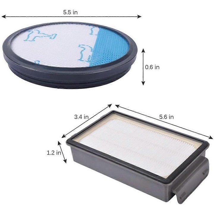 Set 4 filtre HEPA pentru aspiratoare Rowenta, Moulinex, Tefal, negru, plastic