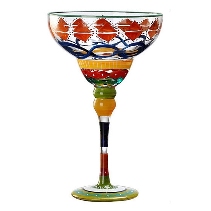 Pahar set 270ml, cristale, design imprimat, 18x11cm, pentru cocktailuri