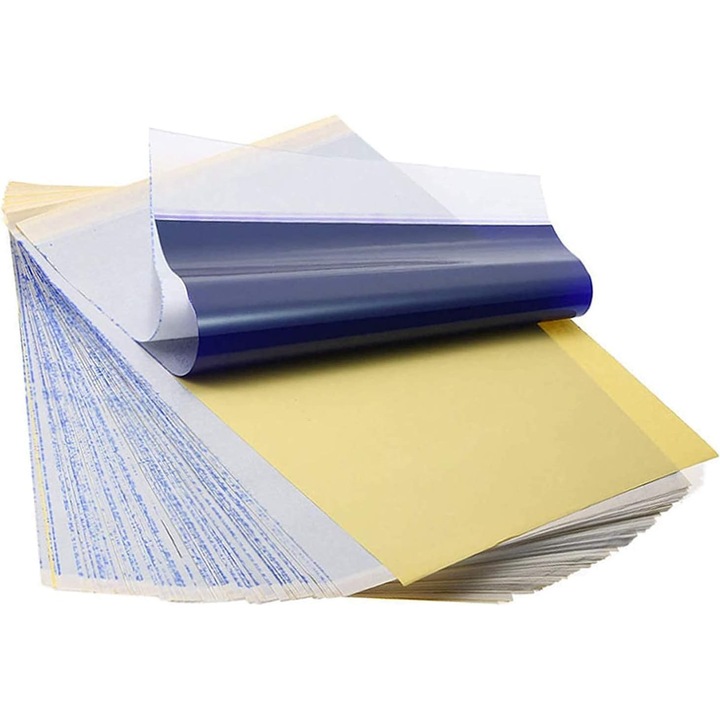 Hartie de Transfer Tatuaj, LULIYLDJ, Set 40 Foi A4, Termica cu Carbon, 4 Straturi, 29.7x21cm