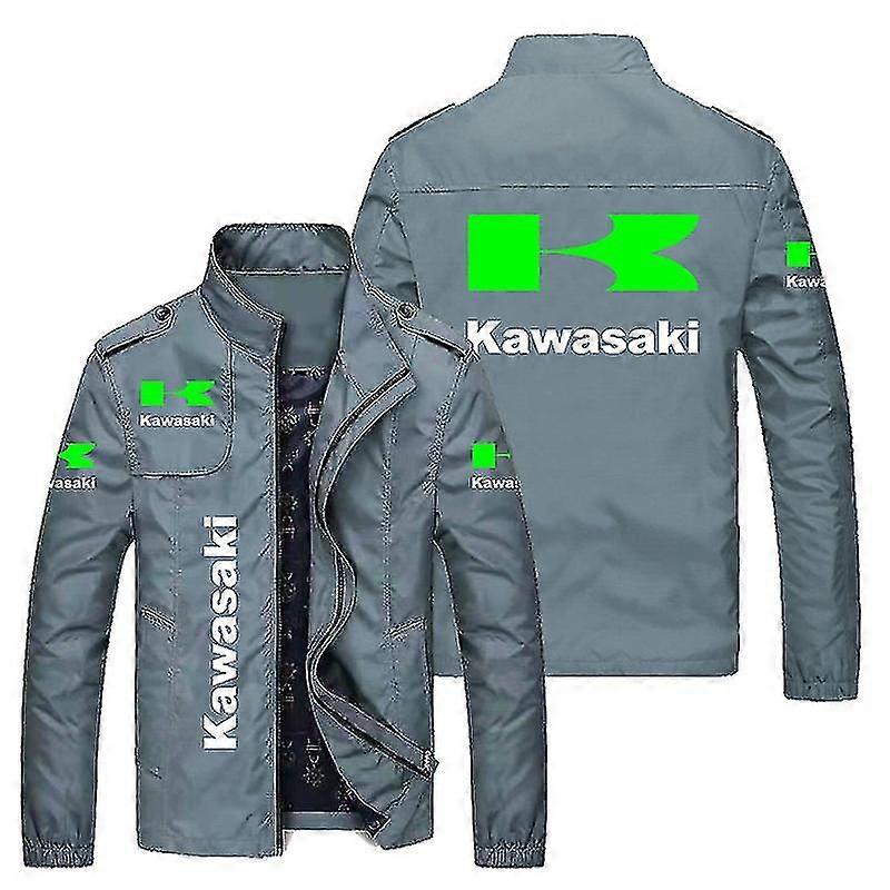 Jacheta casual barbati Kawasaki, retro, impermeabila, albastru