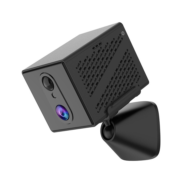 Biztonsági megfigyelő készlet, mini 4K kamera, mozgásérzékelés, éjjellátó, fehér