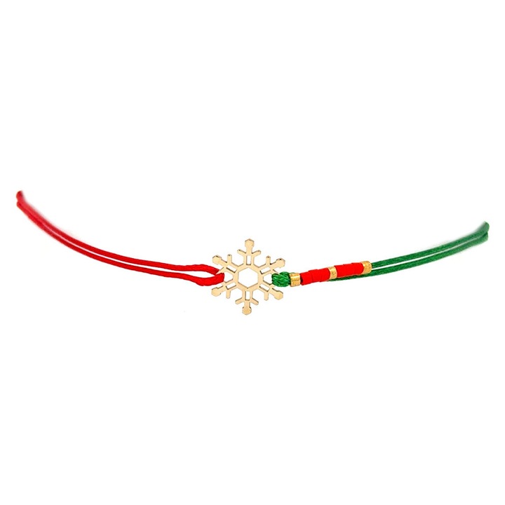 Bratara snur cu fulg din aur 14K