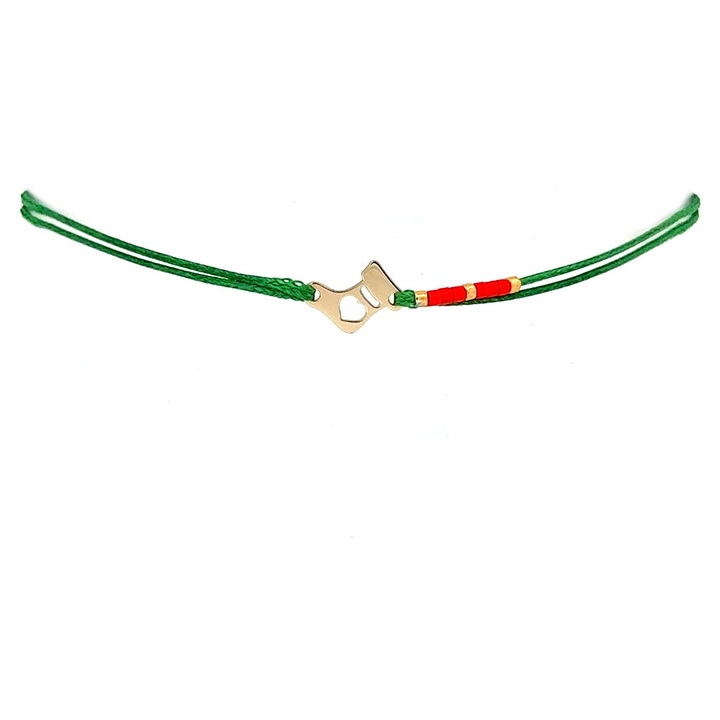 Bratara snur cu ghetuta din aur 14K