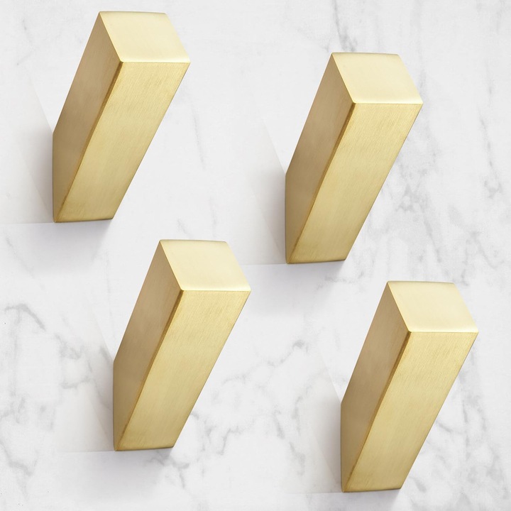 Suporturi pentru prosoape, set 4 bucati, inox 304, design modern, culoare nichel periat