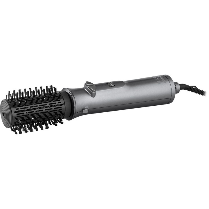 Perie rotativa cu aer cald ECG Modifica Hairbrush Moonstone, 1200 W, ionizare, 2 debite de aer, 2 nivele temperatura, gri metalic