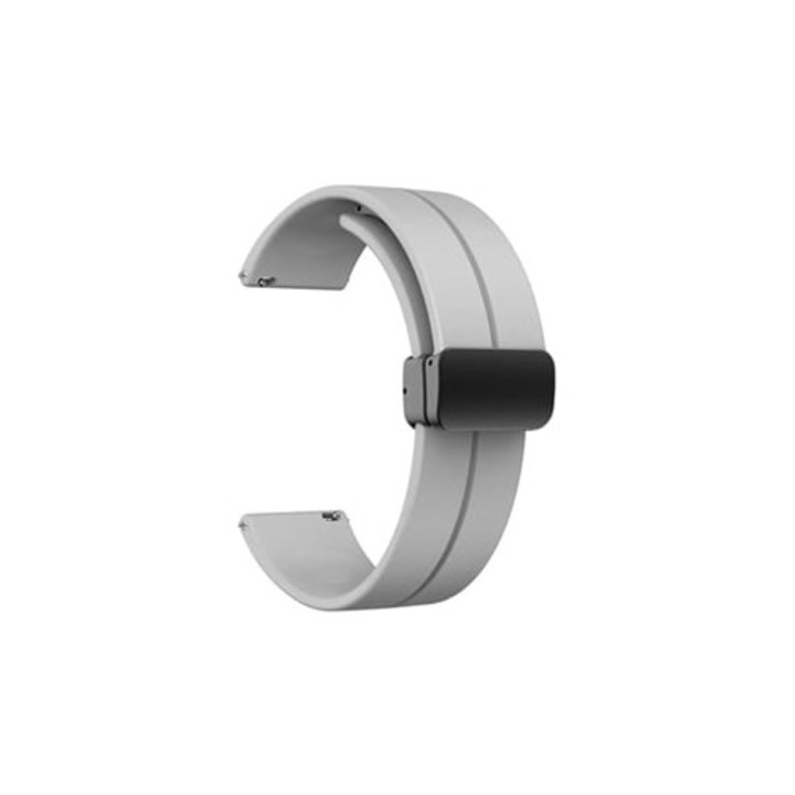Bratara din silicon pentru ceas smartwatch, 42mm, inchisa magnetic, gri