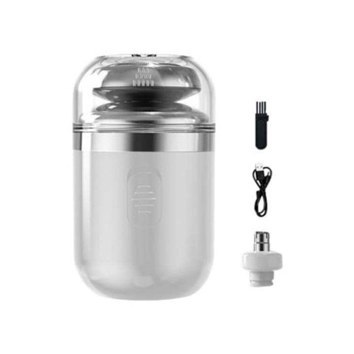 Aparat de ras electric mini, cu cap de tuns pentru nas, USB reincarcabil, alb