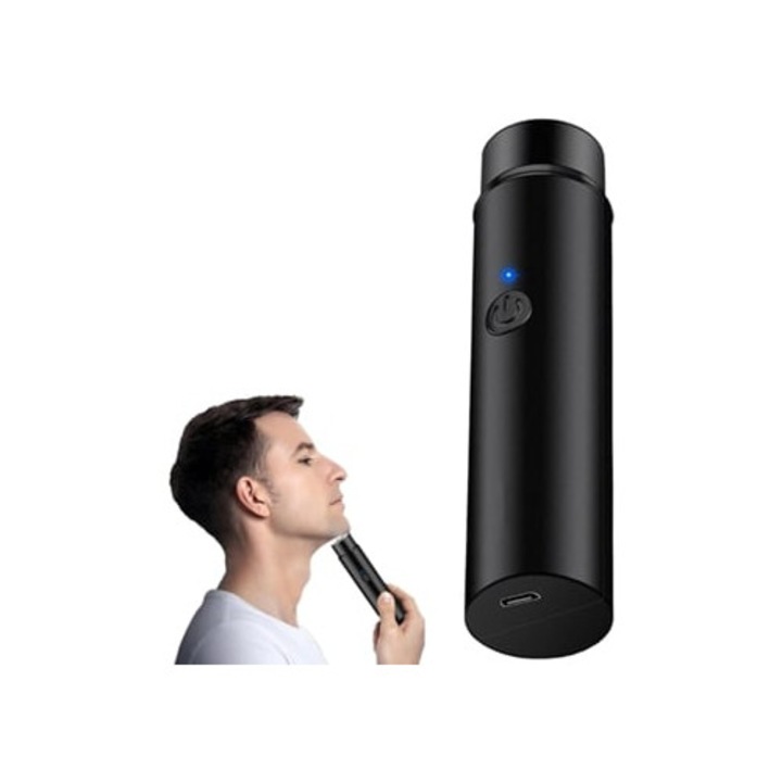 Aparat de ras electric portabil Beijiyi, rotativ, reincarcabil USB, negru