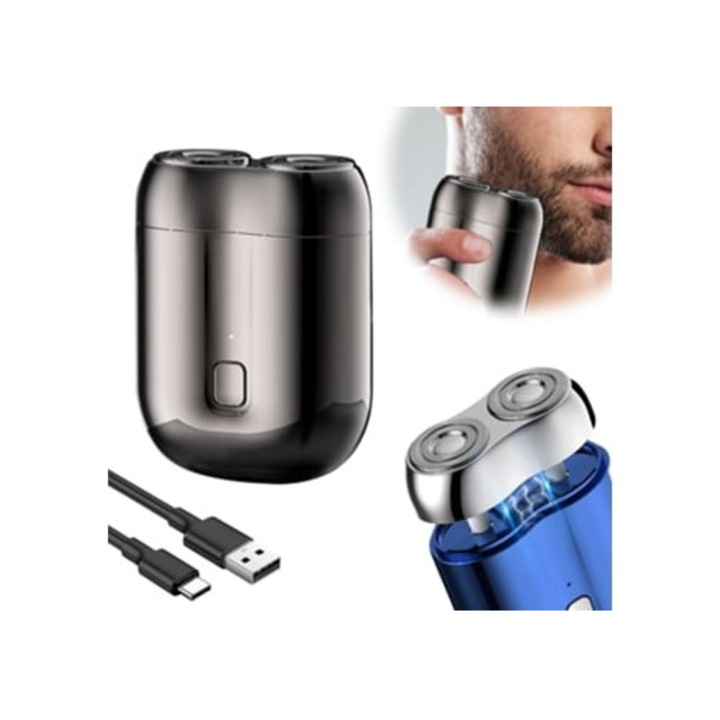 Aparat de ras electric mini, Beijiyi, compact, lavabil, gri