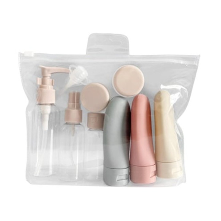 Set 11 Sticle Reutilizabile pentru Toalete, Beijiyi, Plastic, Fara Scurgeri