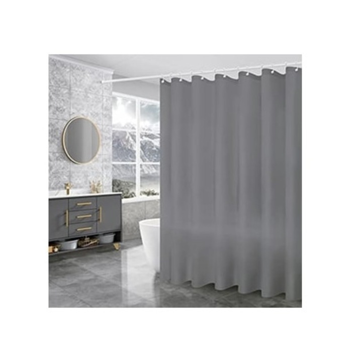 Cortina de dus 100 PEVA impermeabila, uscare rapida, 180x180cm, gri