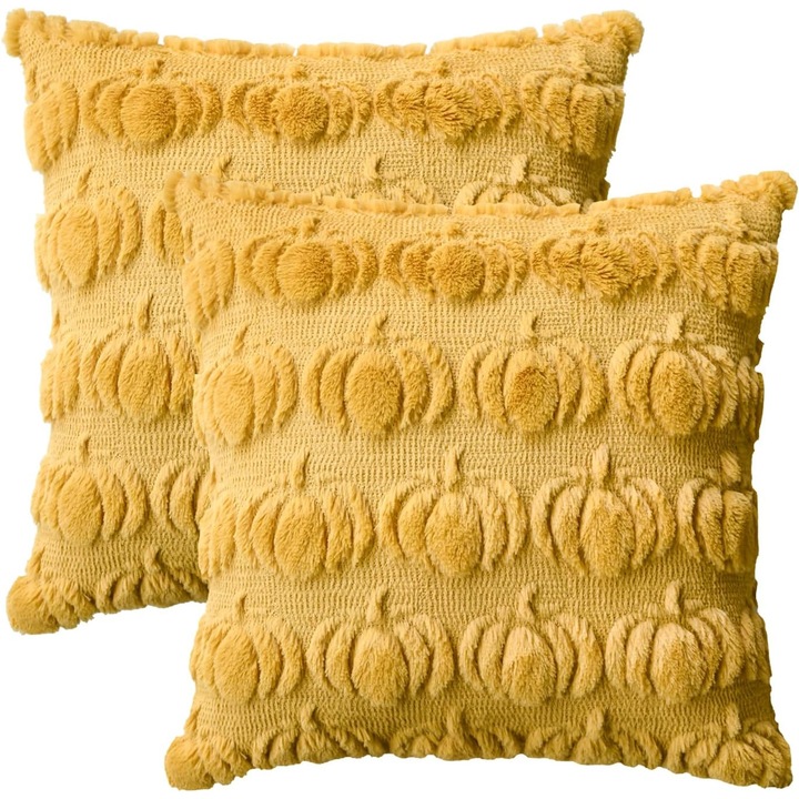 Fete de perna, Pumpkin Ginger, 40x40cm, multicolor, set de 2 bucati