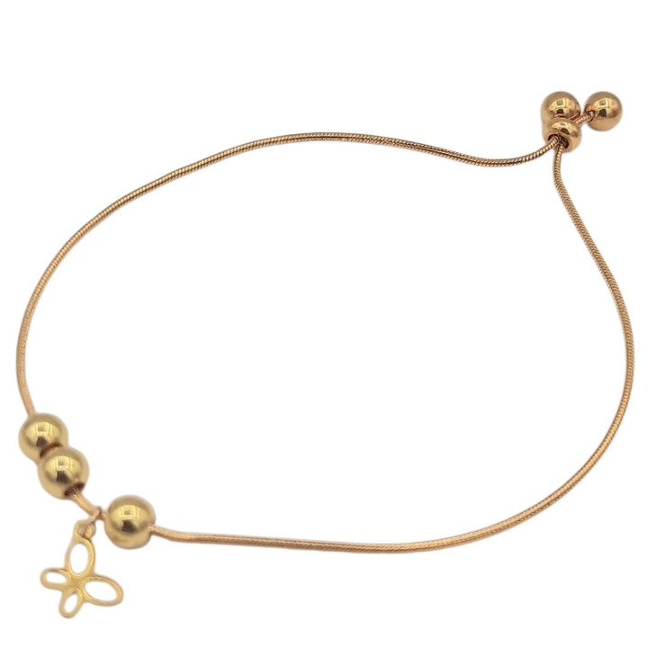 Bratara reglabila de Inox aurie cu fluturas Corina