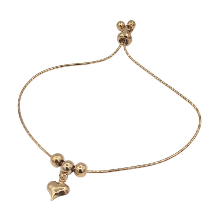 Bratara reglabila de Inox aurie cu Inimioara Crina