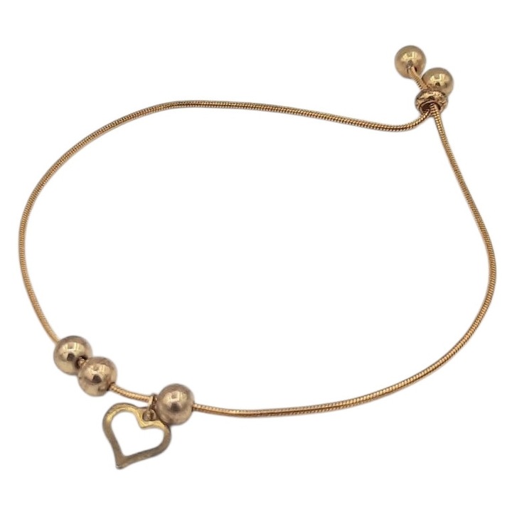 Bratara reglabila de Inox aurie cu inimioara Carmela