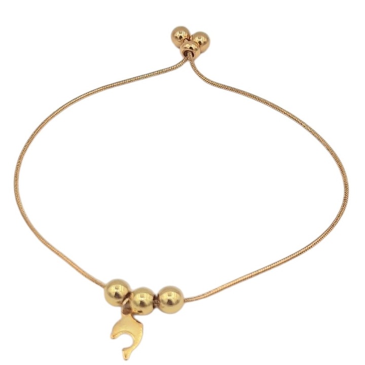 Bratara reglabila de Inox aurie cu delfin Carolina