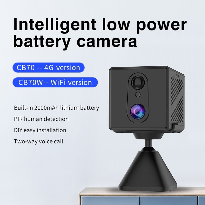 Biztonsági megfigyelő készlet, mini 4K kamera, mozgásérzékelés, éjjellátó, fehér