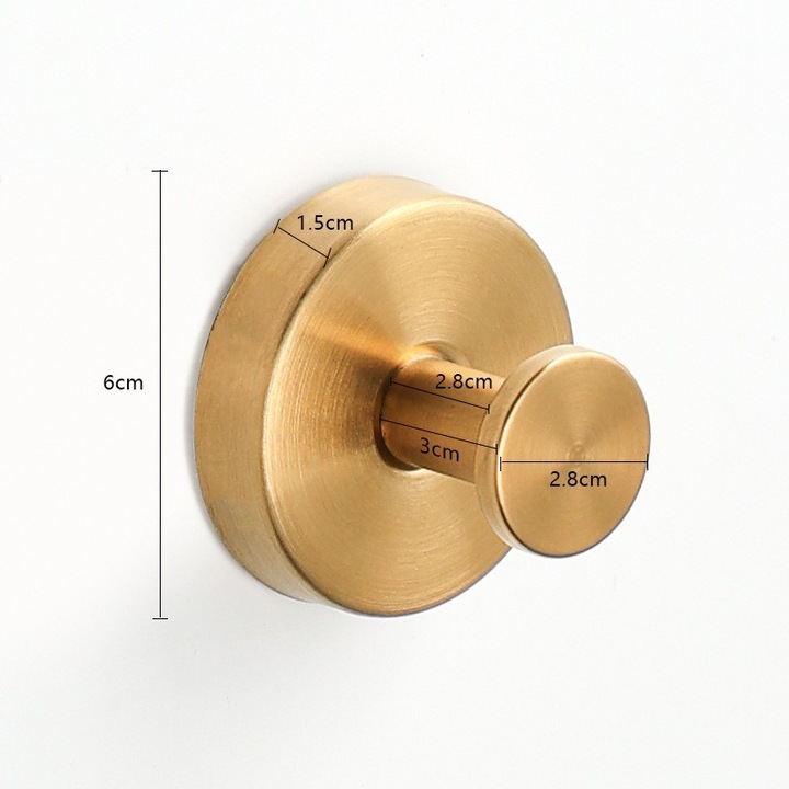 Suporturi pentru prosoape, set 4 bucati, cu ventuza detasabila, inox 304, aurie, pentru pereti de baie, sticla, oglinzi, placi ceramice