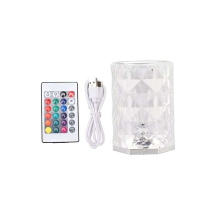 Veioza RGB cu 16 culori LED ajustabile, control tactil si prin telecomanda, decorare dormitor