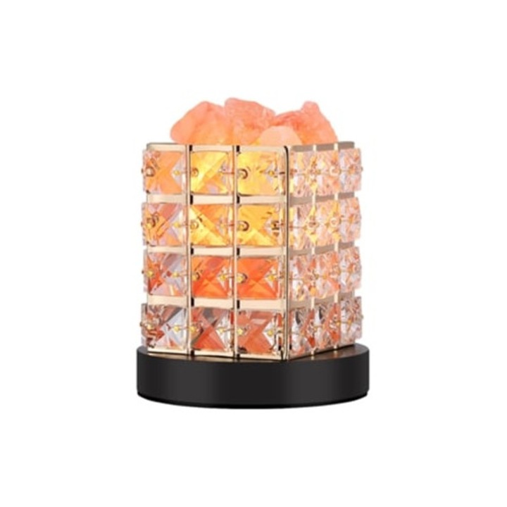 Lampa de sare cu baza rotunda, veioza