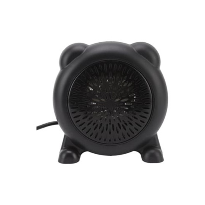 Hordozható elektromos hősugárzó, mini asztali fűtés, belső ventilátor, 220V, fekete