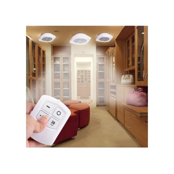 Veioza LED cu telecomanda wireless pentru hol, dulap, garderoba