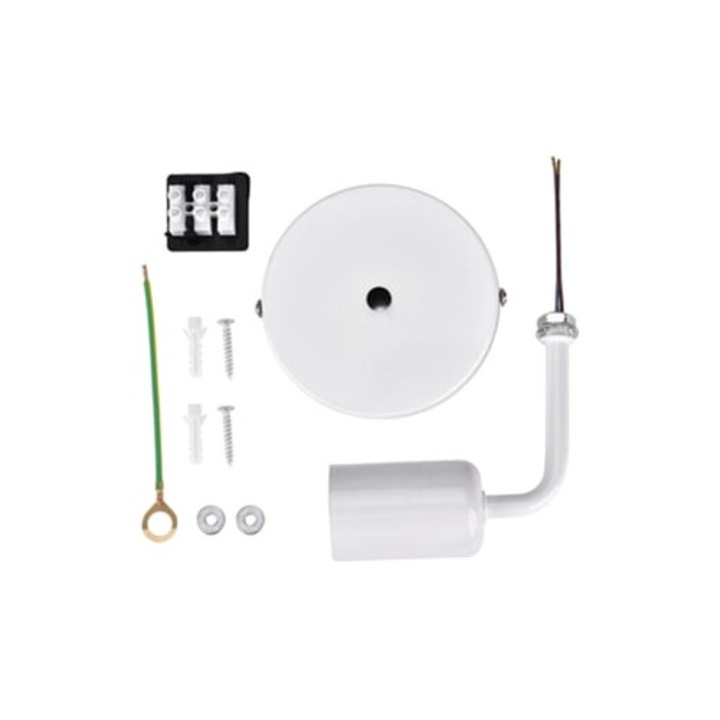 Обикновена аплика с цокъл E27, бял абажур, за коридор или нощно шкафче