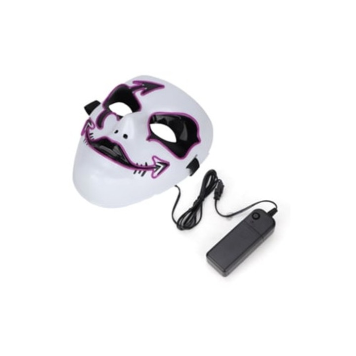Ijesztő LED maszk Halloween jelmezdekorációhoz, lila