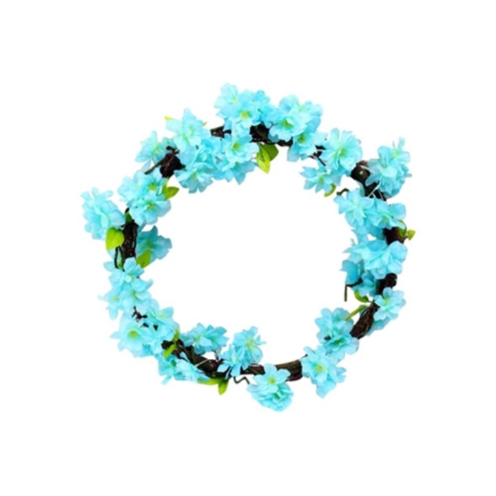 Set 2 x 220cm Flori de Cires Artificial pentru Decoratiuni de Gradina, Petreceri Acasa, Nunta, Albastru