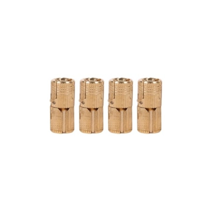 Balamale cilindrice ascunse din cupru pentru usi de dulap set de 4, pentru proiecte de blat DIY, 10mm